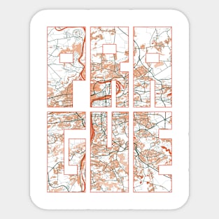 Prague, Czech Republic City Map Typography - Bohemian Sticker